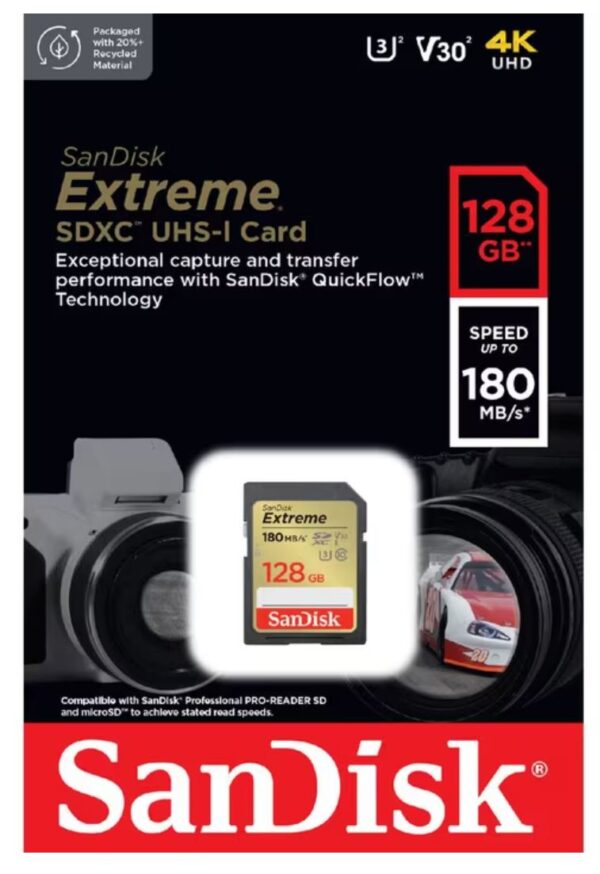 Sandisk Extreme 128GB SD Memory Card - Image 2